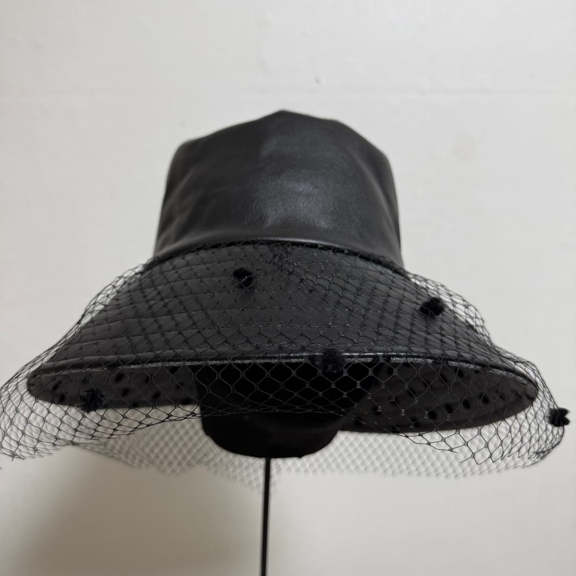 레이스 레자 가죽 벙거지 망사 모자 안감 모 상품이미지5