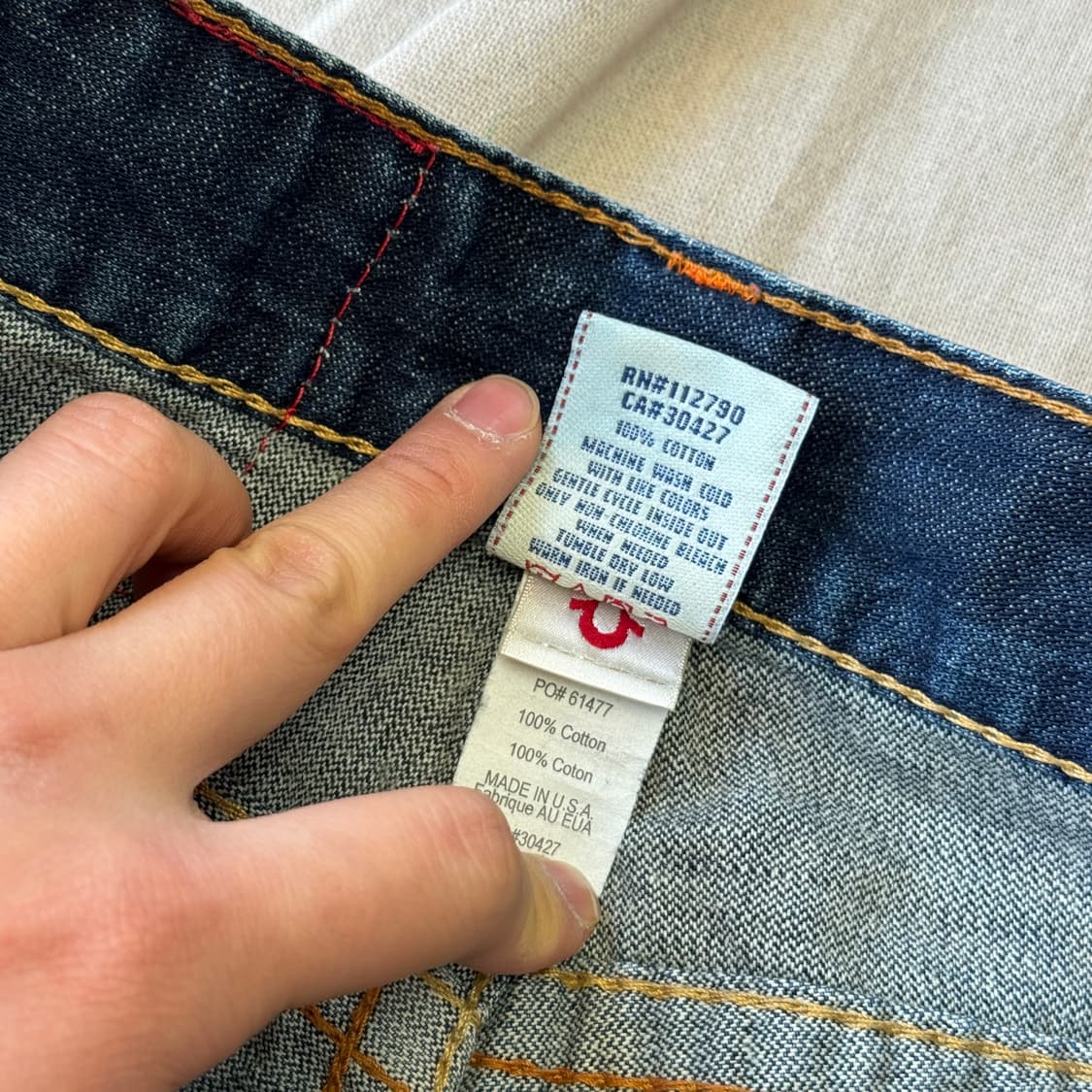 트루릴리전 레인보우 자수 부츠컷 데님팬츠 28(29~) 상품이미지8