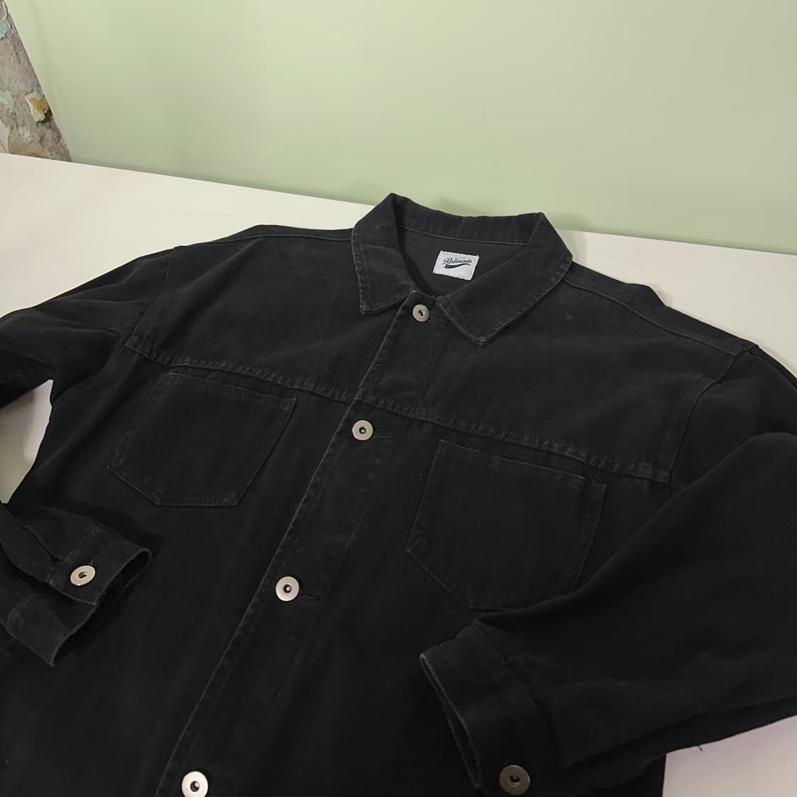 L 파르티멘토 투포켓 빈티지블랙워시드 데님트러커자켓 청자켓 상품이미지1