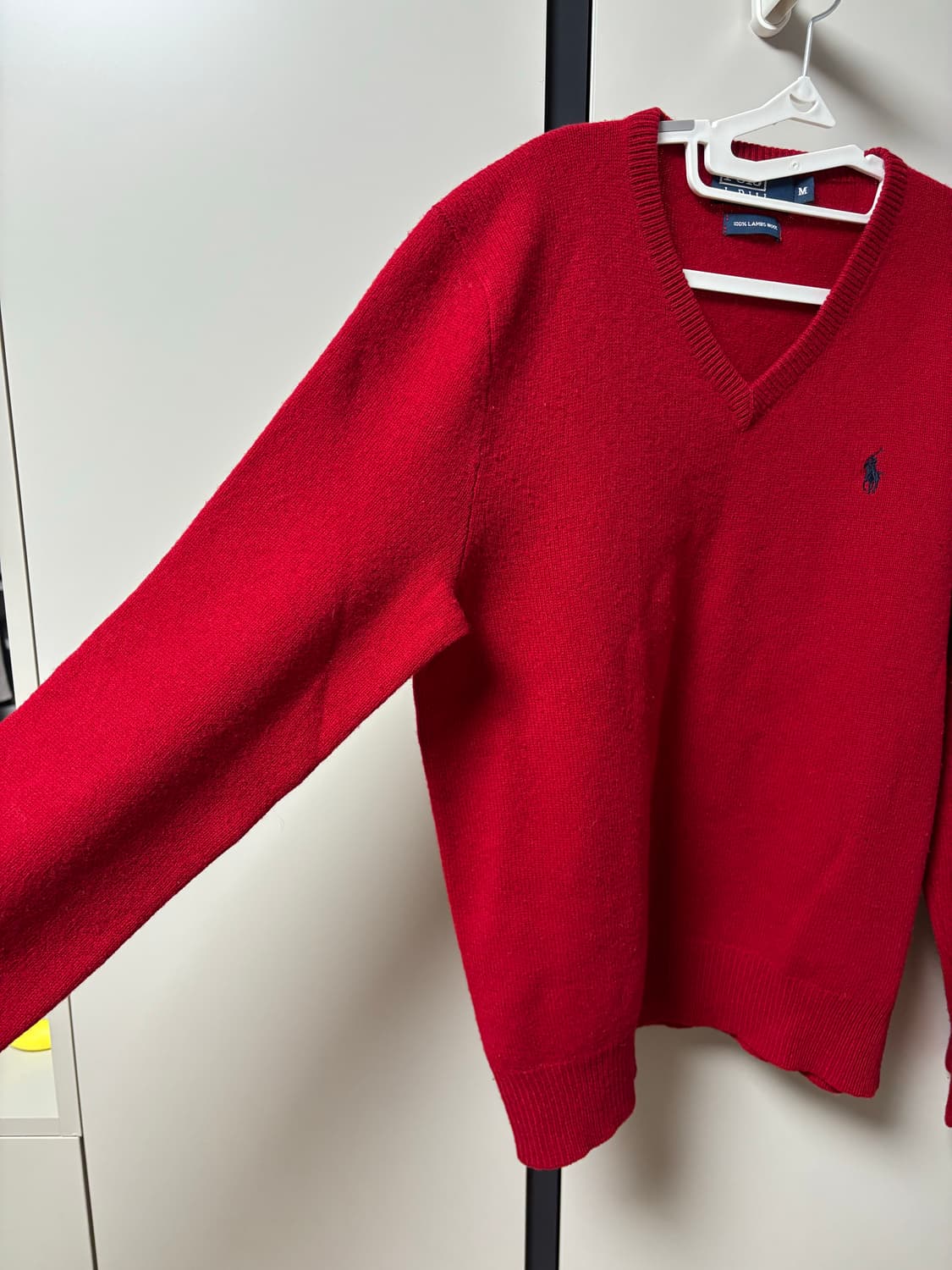 폴로 브이넥 니트 M 남녀공용 램스울100% 상품이미지5