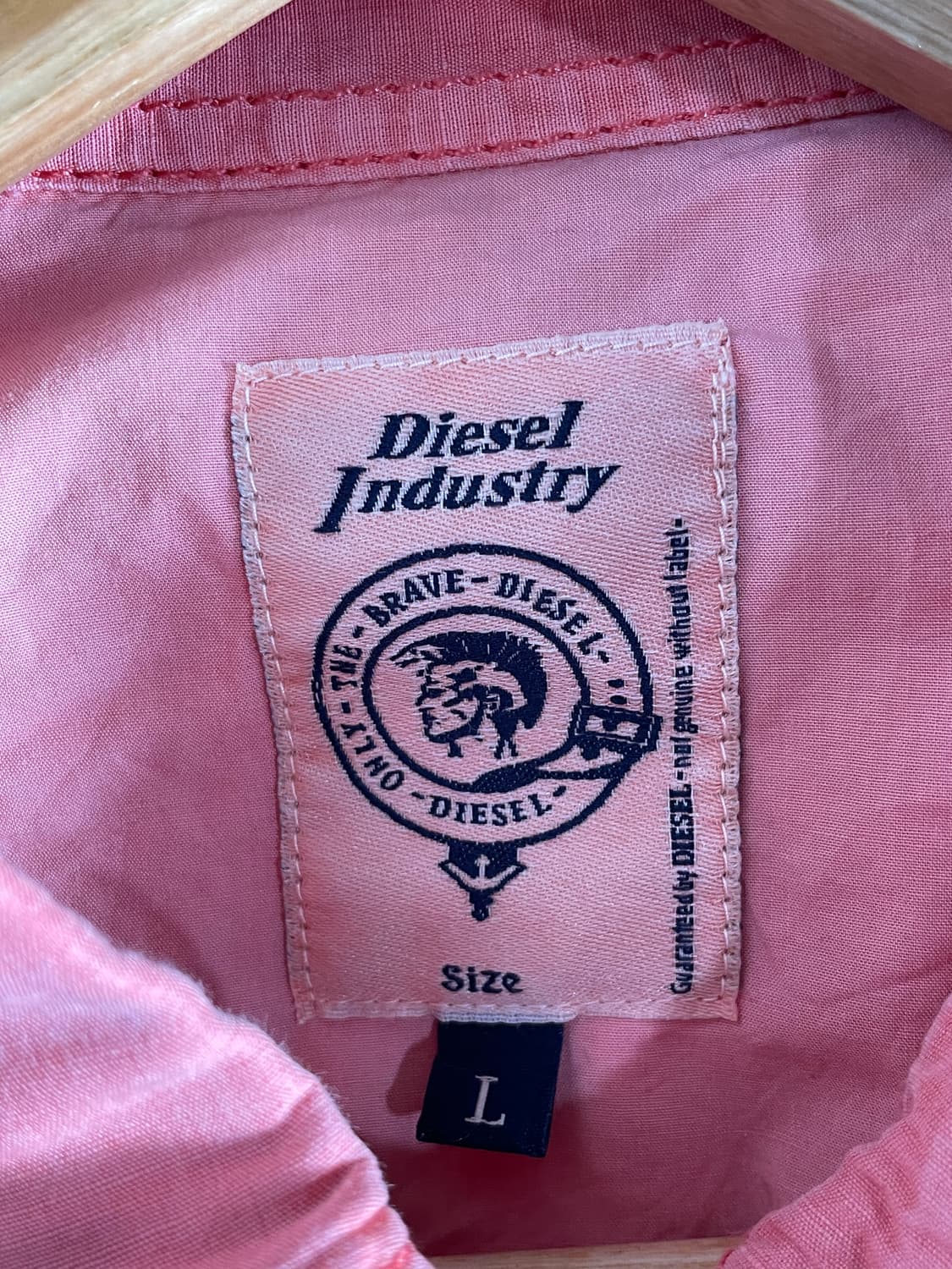 Diesel Industry 디젤 코랄 반팔 핑크 셔츠 상품이미지2