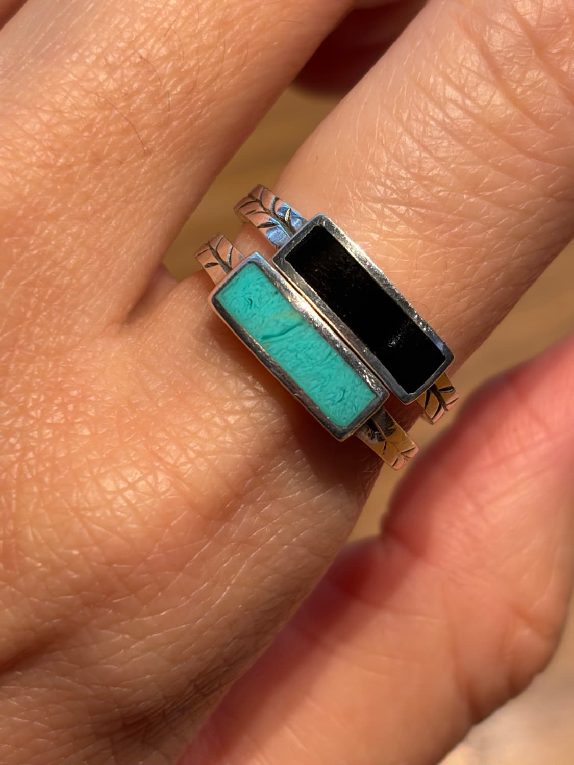 925 실버 스퀘어 스톤 링 상품이미지3