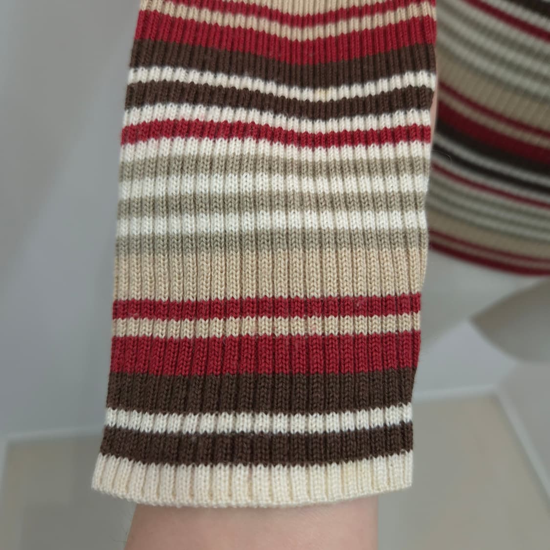 울혼방 터틀넥 스트라이프 슬림핏 골지 니트 상품이미지6