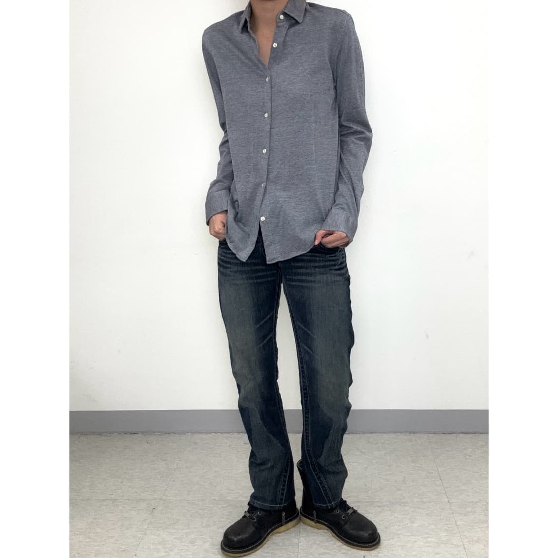 빈티지 블루 셔츠 상품이미지2