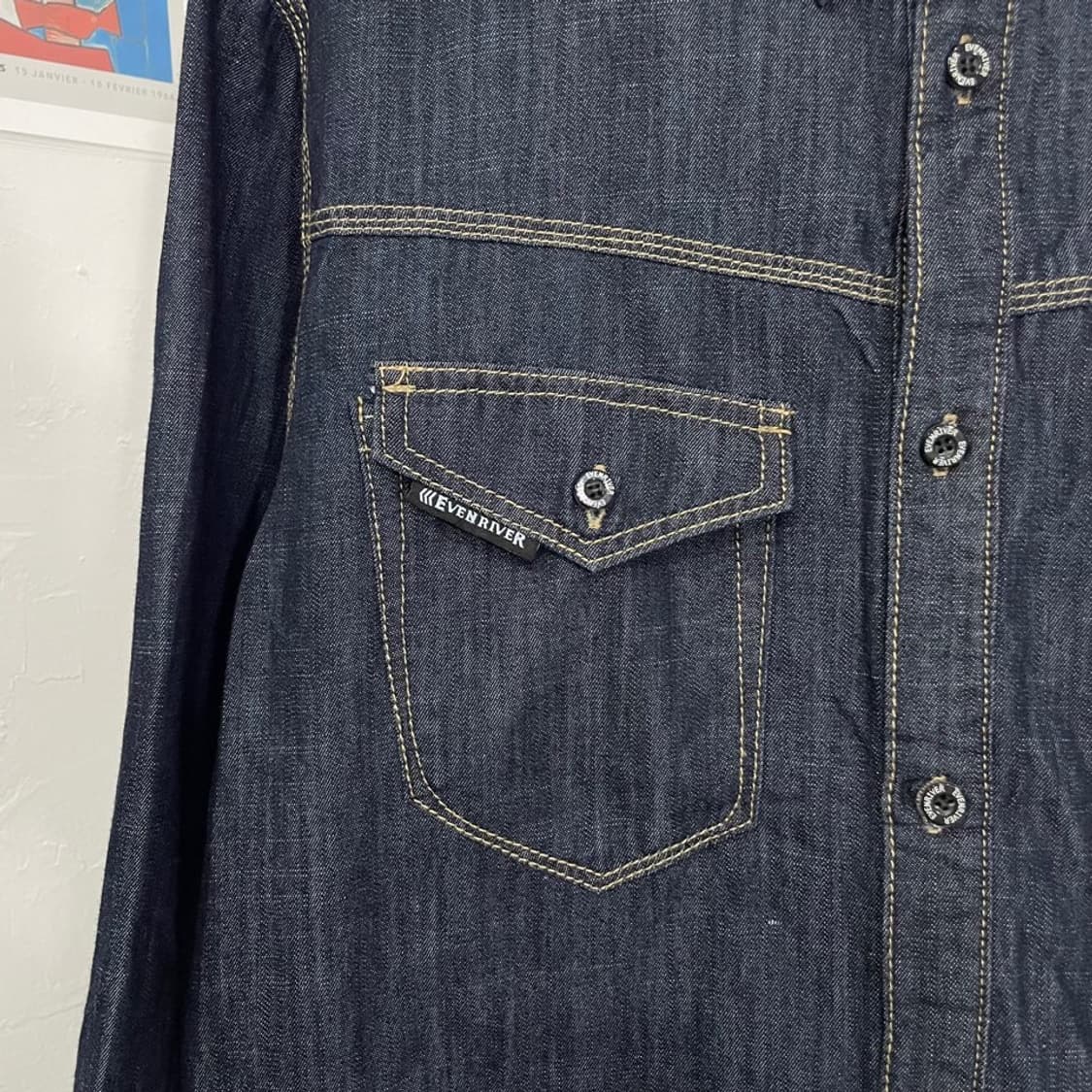 이븐리버 진청 데님 워크 셔츠 상품이미지4