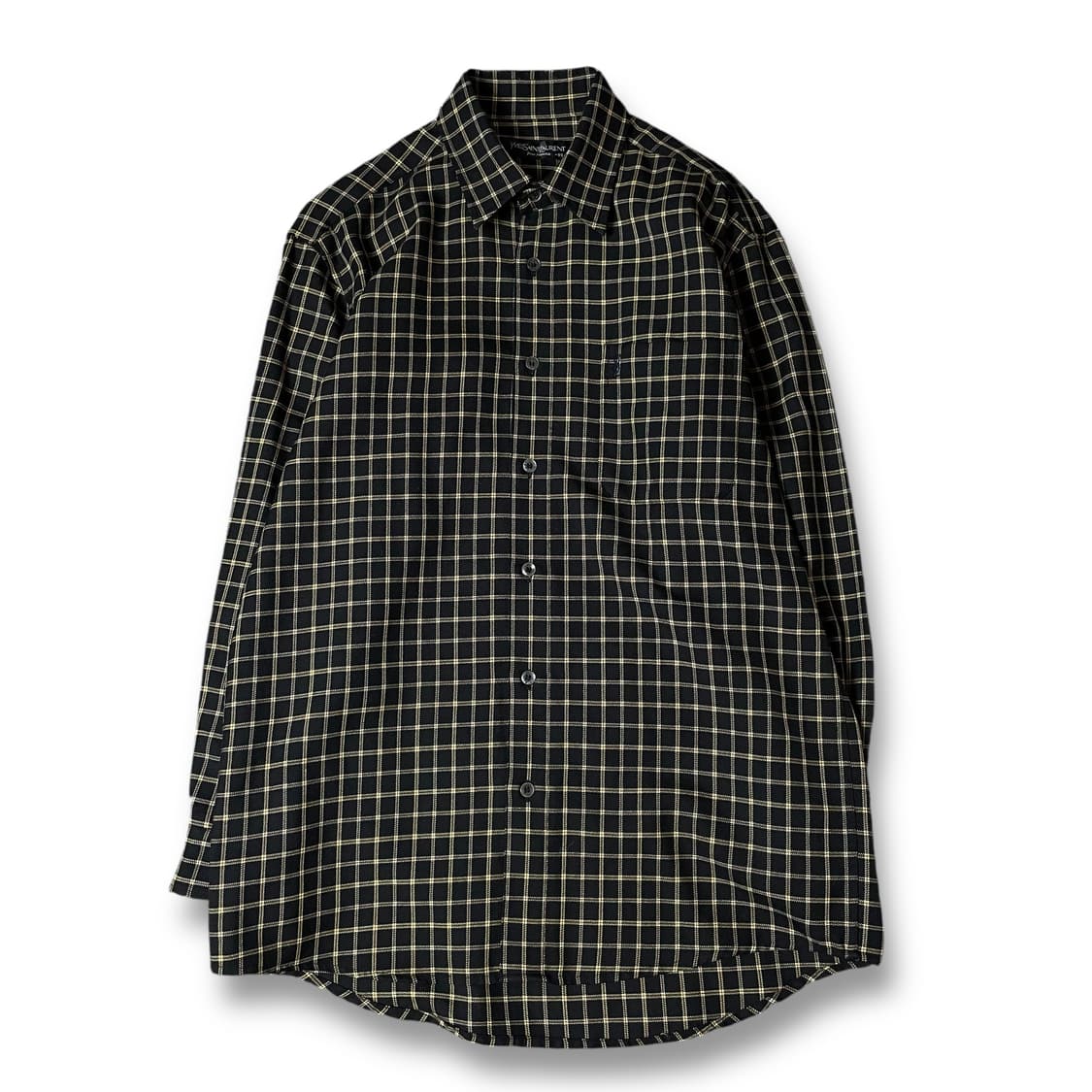 입생로랑 블랙 브라운 체크 긴팔 셔츠 95 상품이미지1