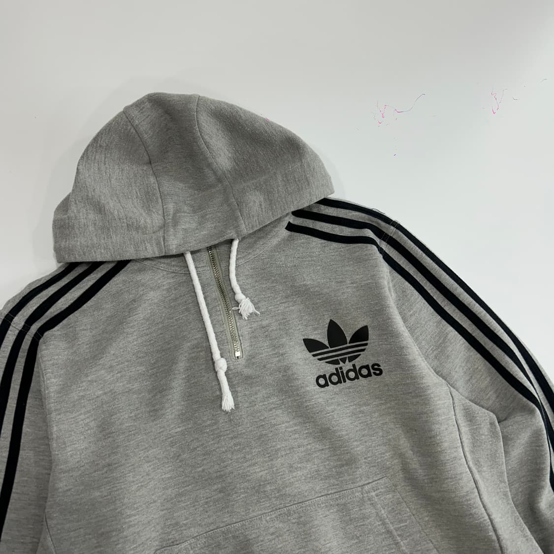 Adidas 아디다스 파이어버드 그레이 반집업 후드티 상품이미지4