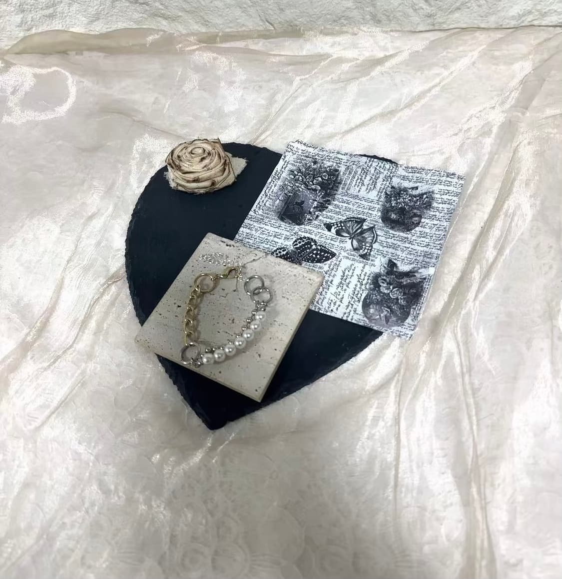 빈티지 진주 링크 팔찌 상품이미지1