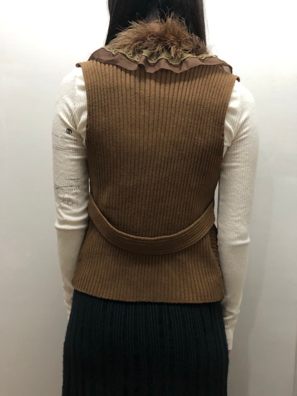 빈티지 브라운 퍼 니트 베스트 상품이미지7