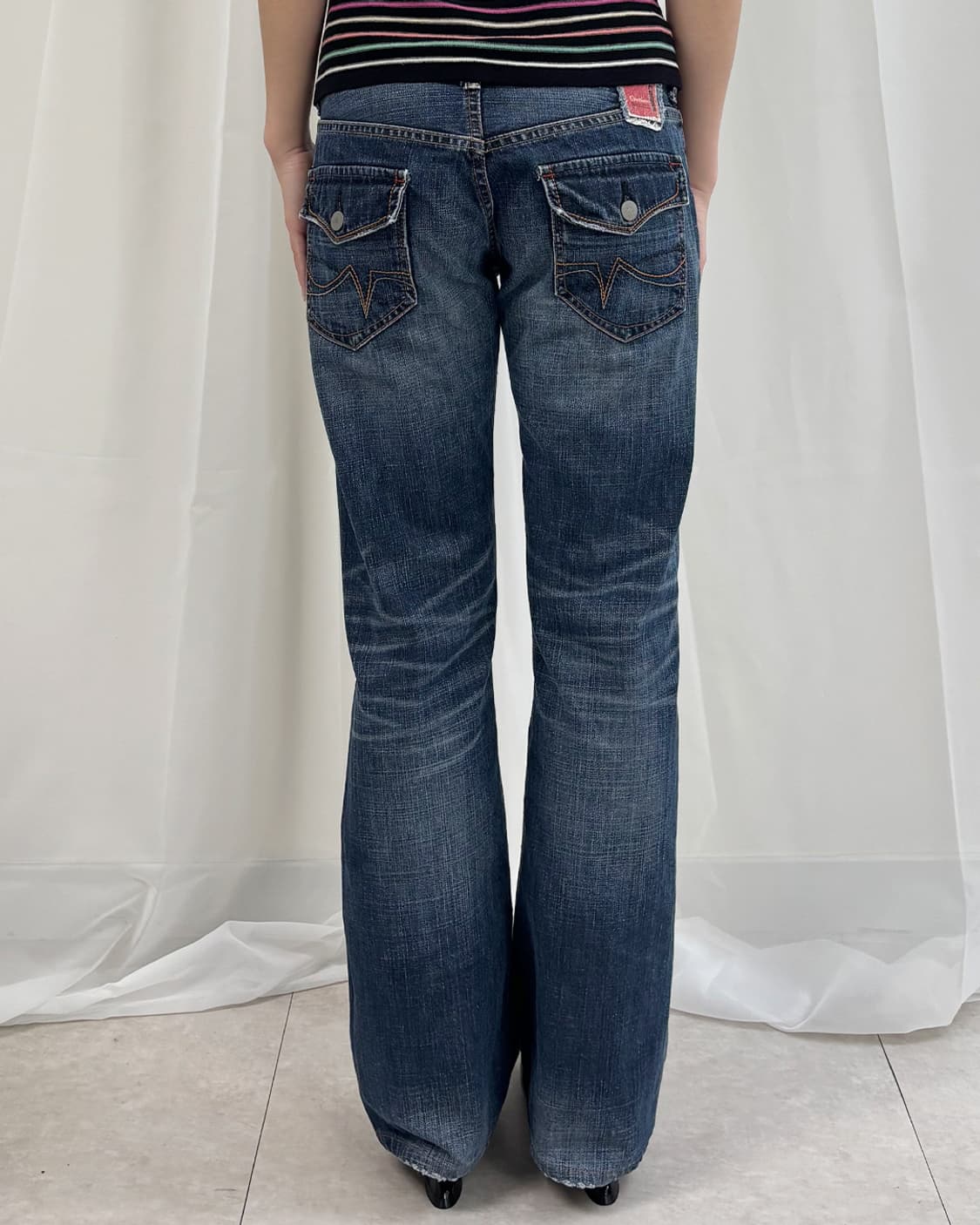 Sweet Camel 빈티지 워싱 세미 부츠컷 팬츠 상품이미지3