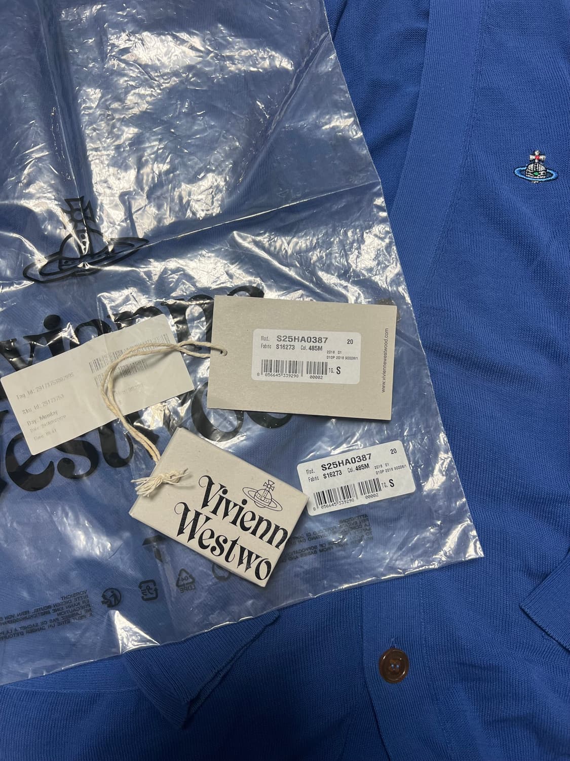 [S] 비비안웨스트우드 가디건 블루 상품이미지4