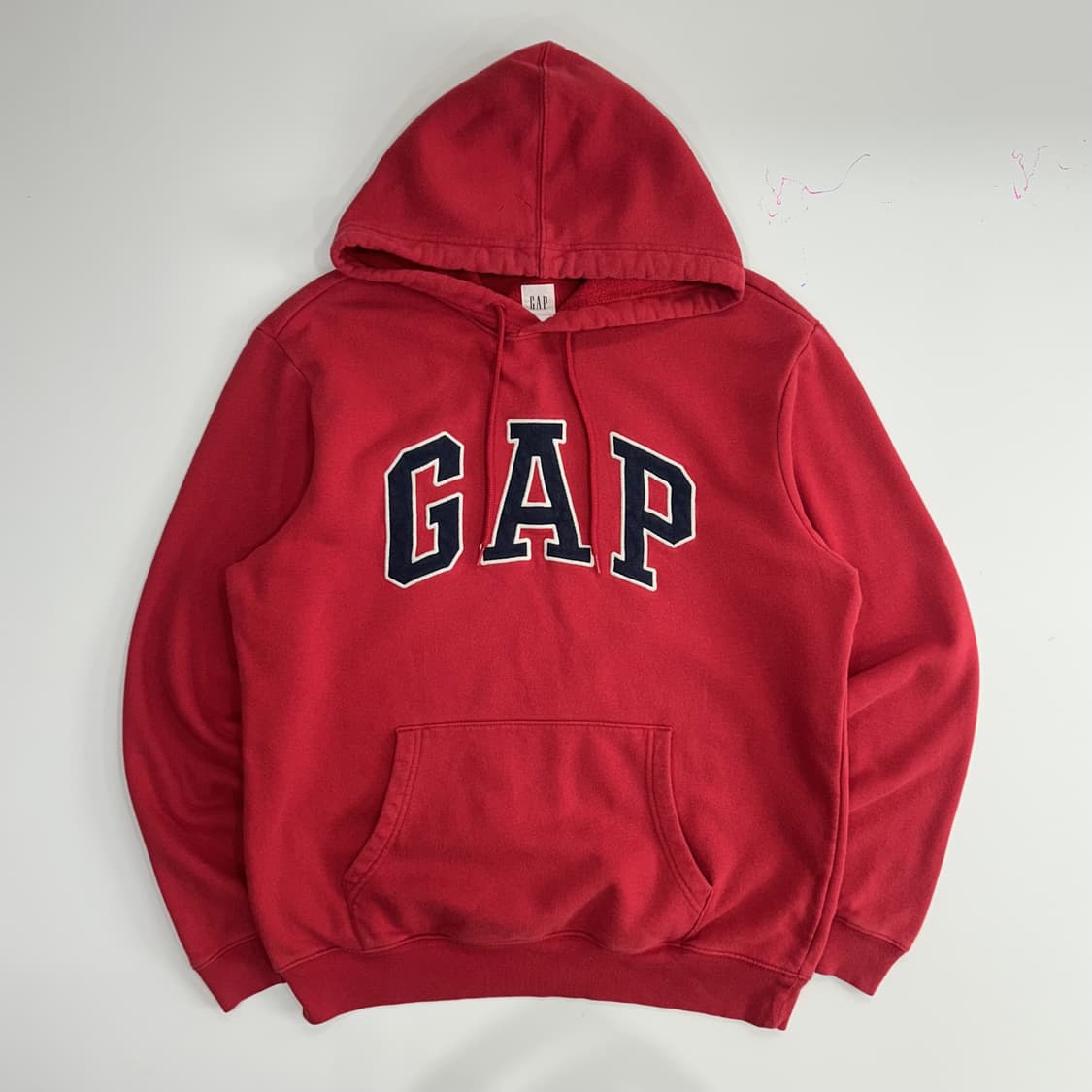 Gap 갭 네이비 로고 레드 후드티 상품이미지4