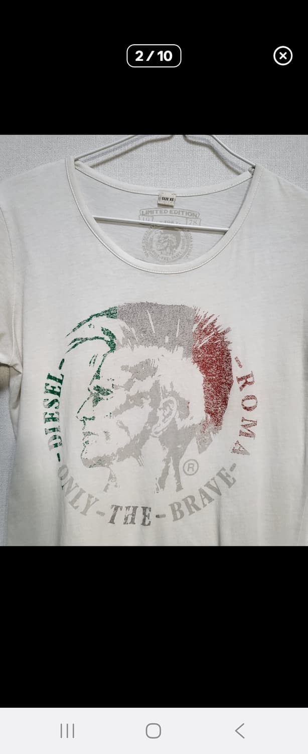 디젤 화이트 시그니처 프린터 티셔츠 면100%44-66 상품이미지1