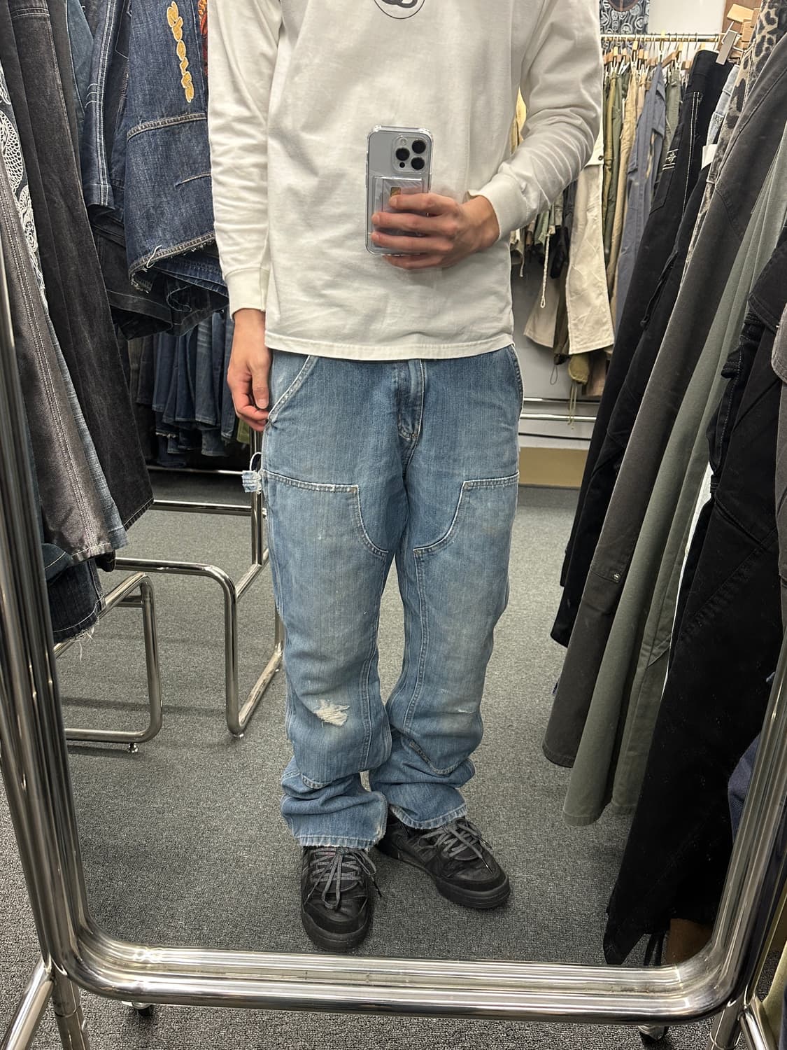 32) 칼하트 Relaxed Fit 더블니 데님팬츠  상품이미지1