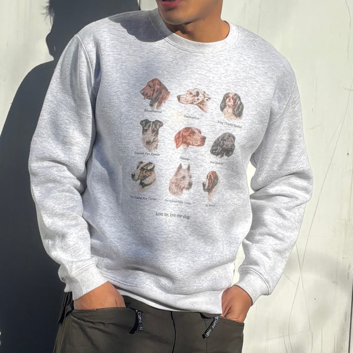 프릭스토어 빈티지 도그 일러스트 오버사이즈 맨투맨 상품이미지2