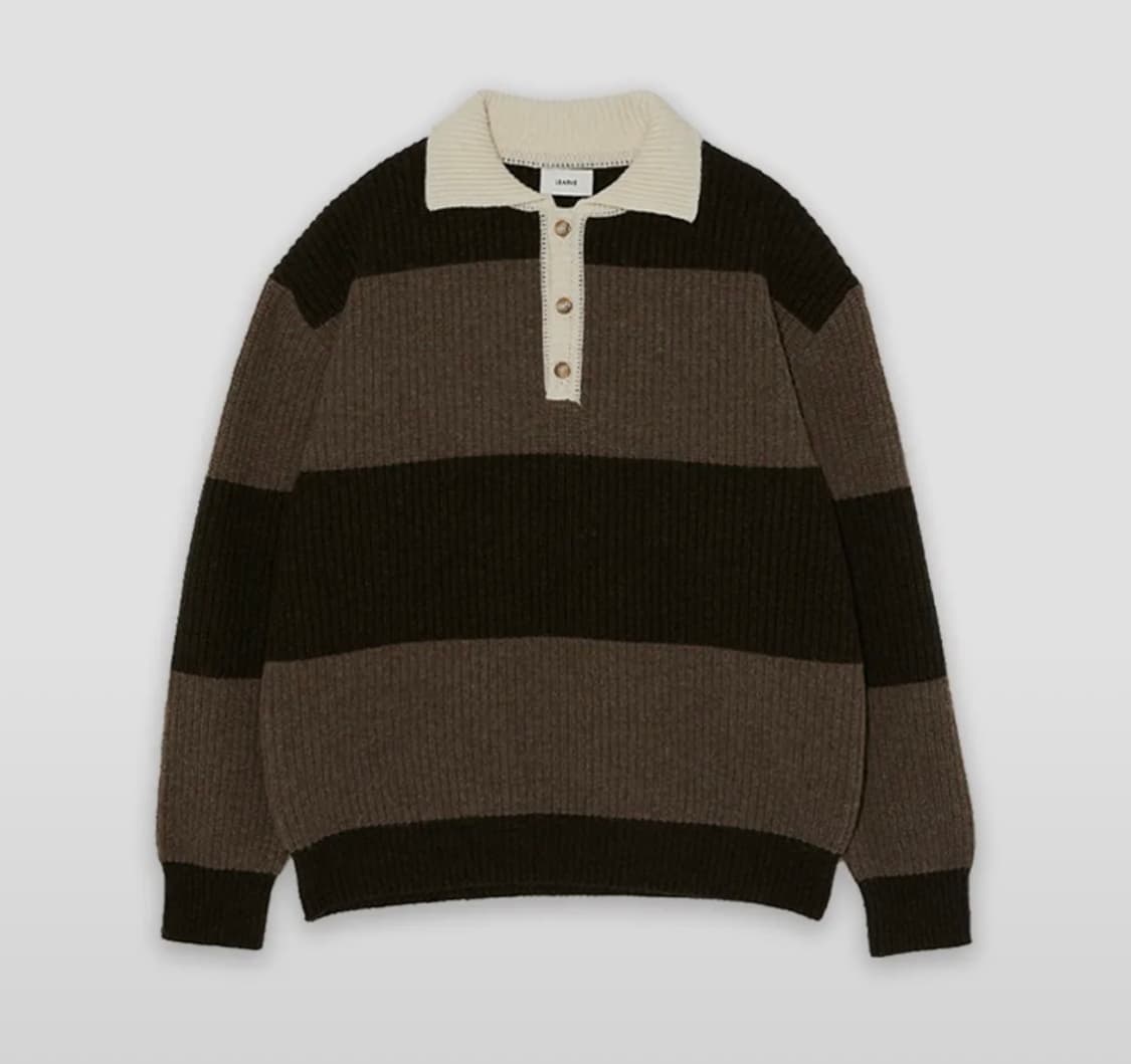 르아브 럭비 니트 브라운 M 상품이미지1