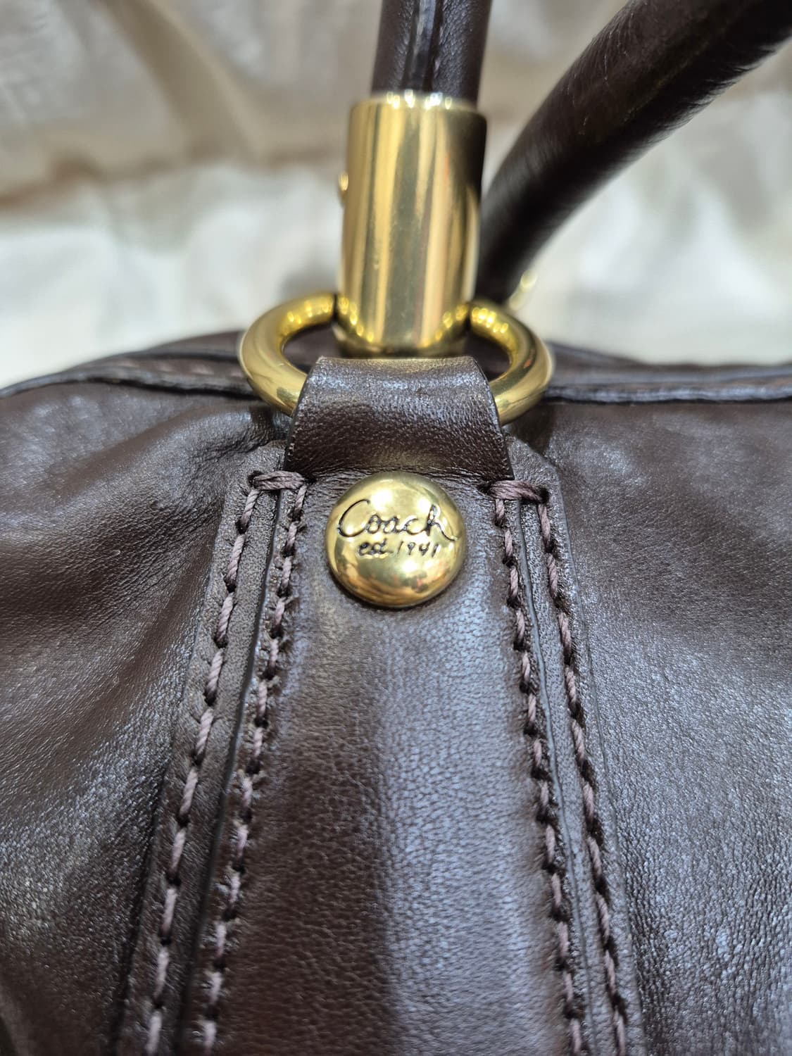 코치 브라운 가죽 토트백 15339 상품이미지3