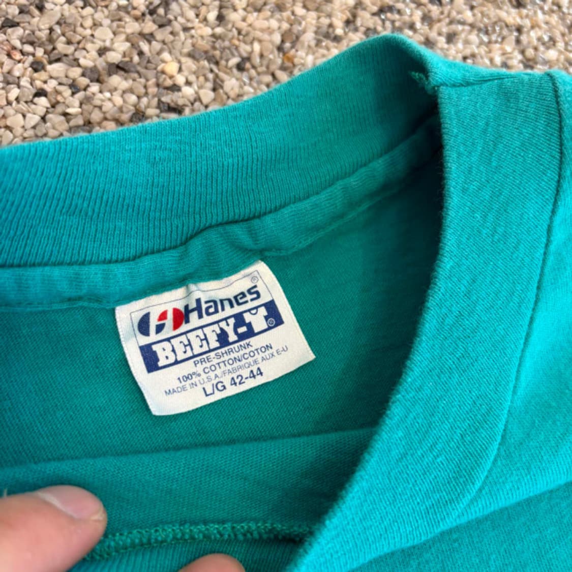 90s 미제 싱글스티치 헤인즈 프로모 티셔츠 L 상품이미지5