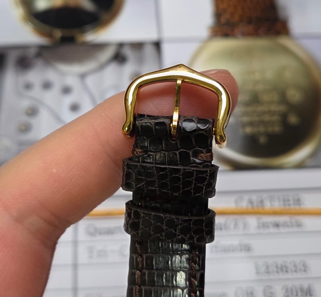 레어] 빈티지 까르띠에 머스트드 방돔 희귀 트리니티 미러판 쿼츠 남성용  상품이미지6