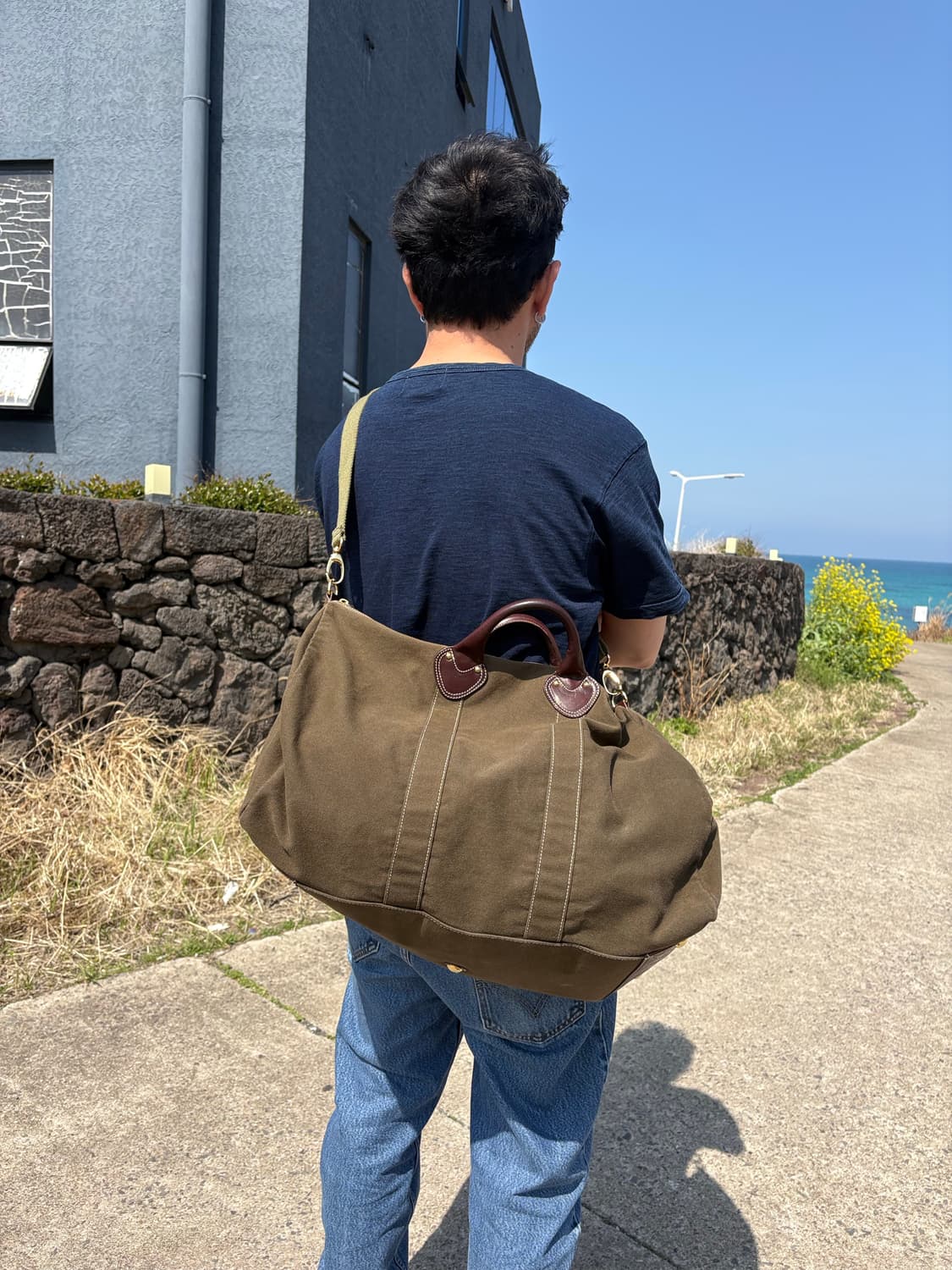 Massimo 이태리 캔버스 카키 더플백 투웨이백 (엘엘빈st) 상품이미지3