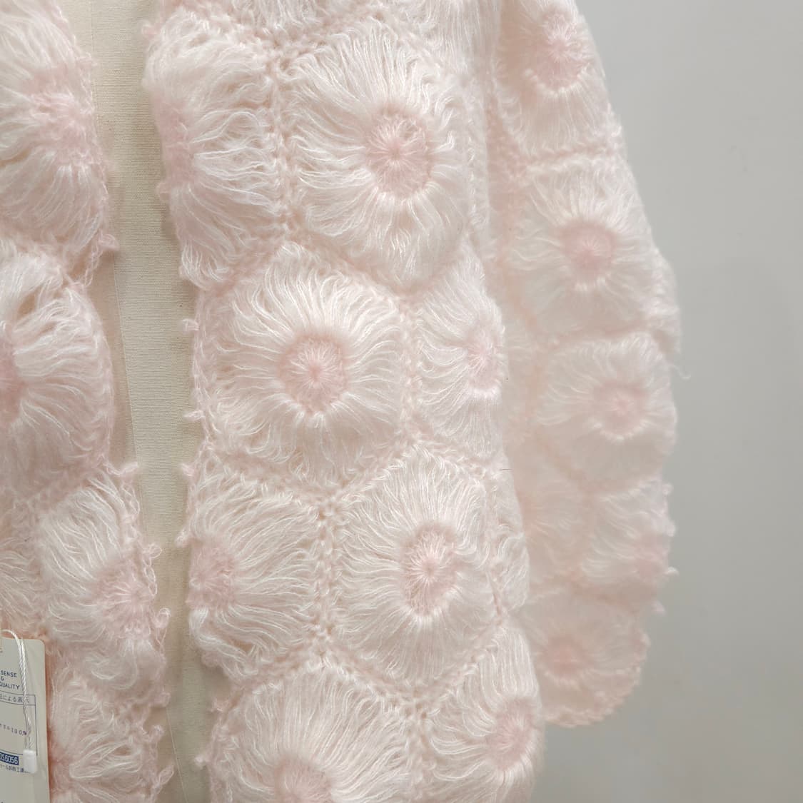 핑크 꽃장식 뜨개 머플러 숄  상품이미지4