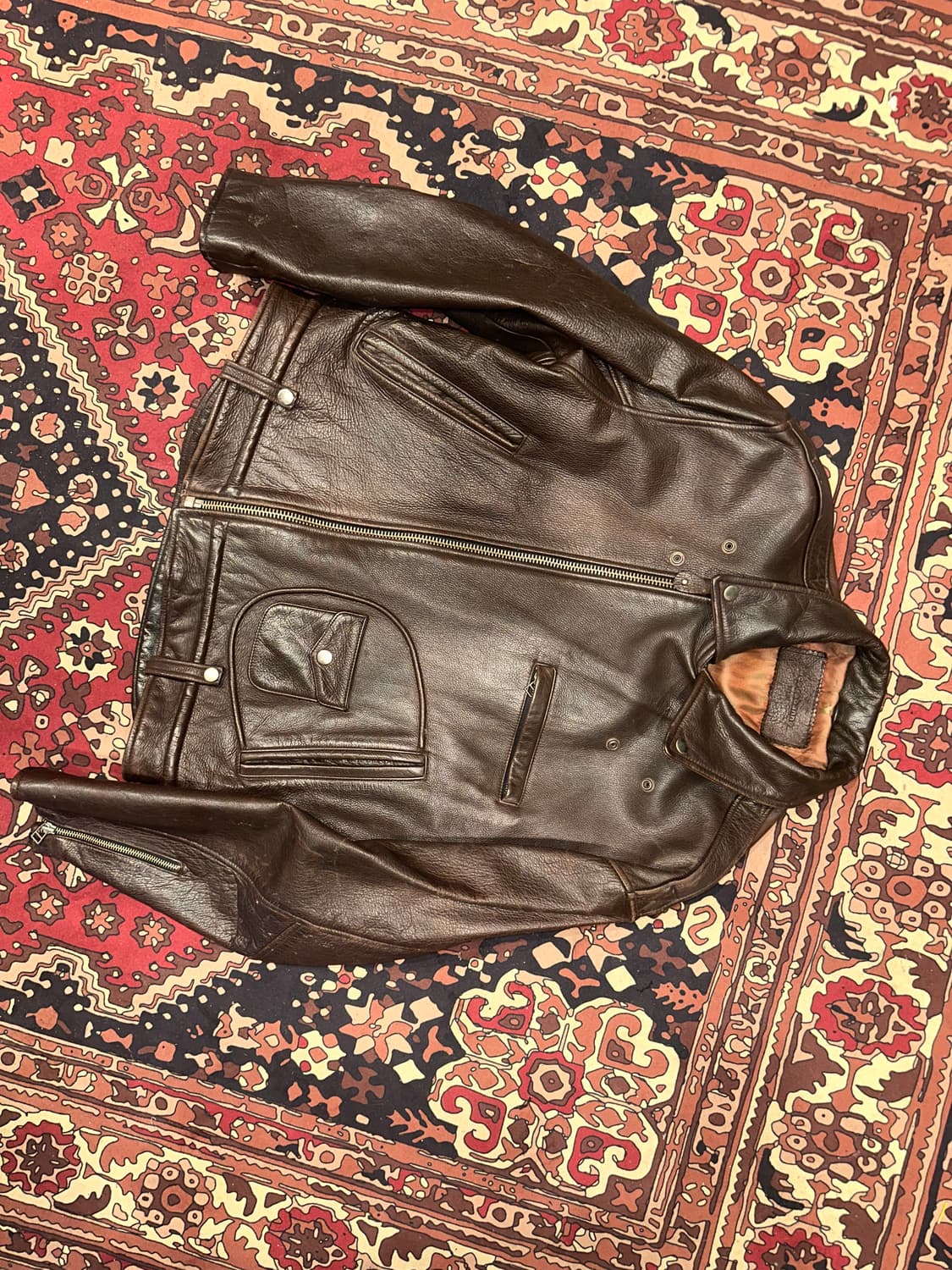 ( L-XL ) 가죽자켓 라이더자켓 바이커자켓 봄버자켓 빈티지가죽 상품이미지5