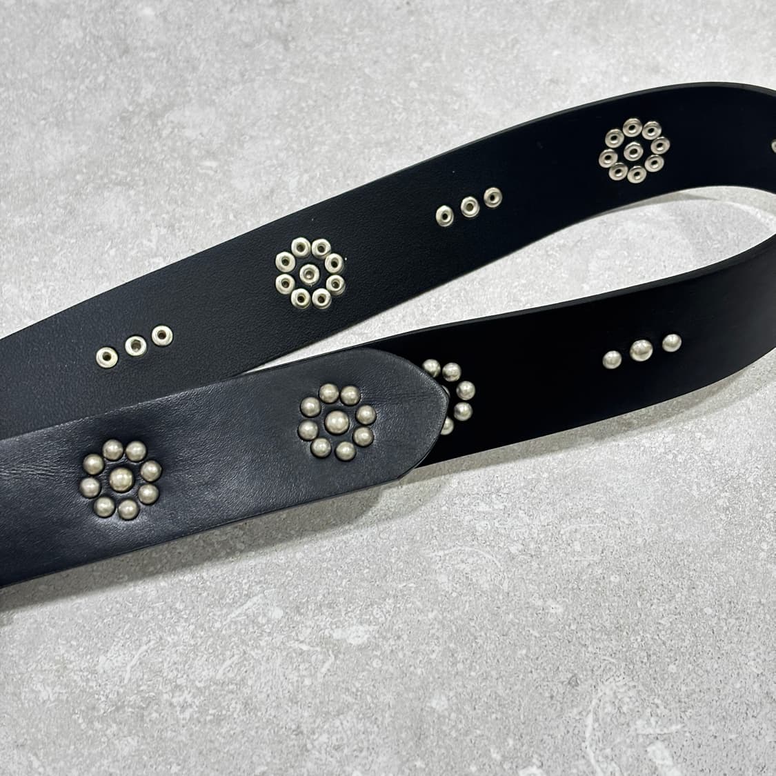 Oribell 데이지 플라워 스터드 이탈리아 소가죽 웨스턴 벨트 상품이미지7