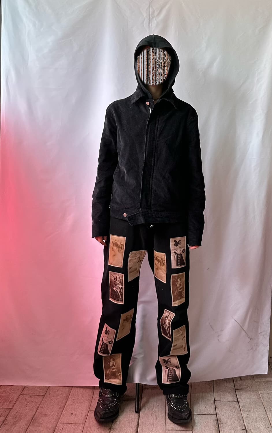EASY BUSY old card patchwork pants 상품이미지1