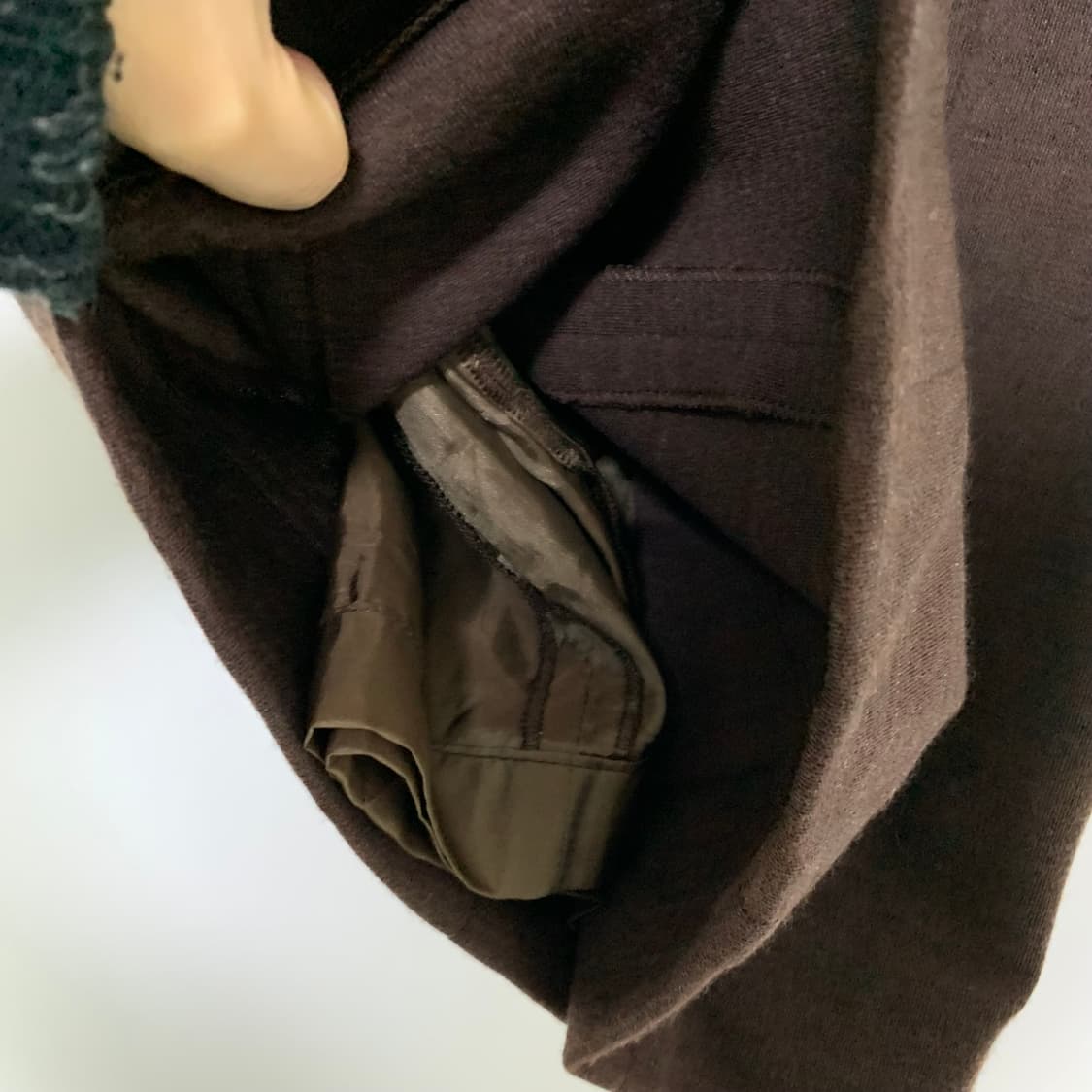 랑방 브라운 모직 미디 스커트 27인치 빈티지 치마 상품이미지4