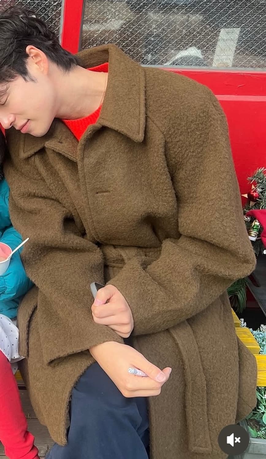 [M]아모멘토 알파카 래글런 코트 브라운 상품이미지6