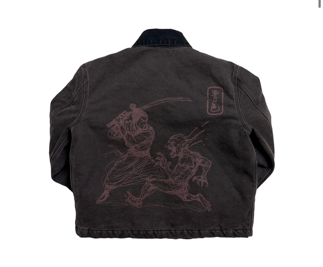 [2 size] 아오이로 빈티지 디트로이트 사무라이 크롭 자켓 블랙 펄 상품이미지2