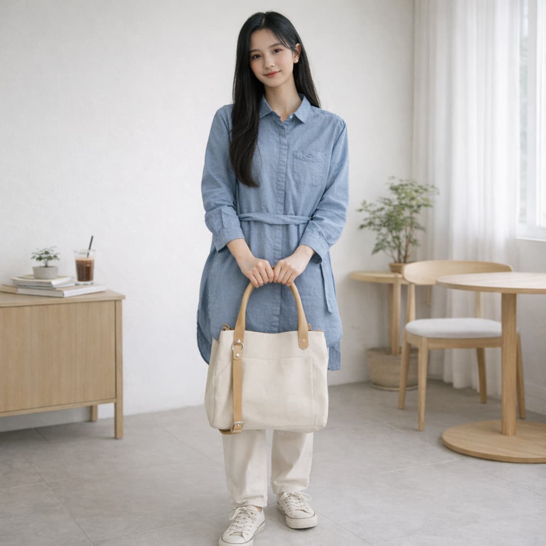 라코스테 벨티드 셔츠 원피스 상품이미지1