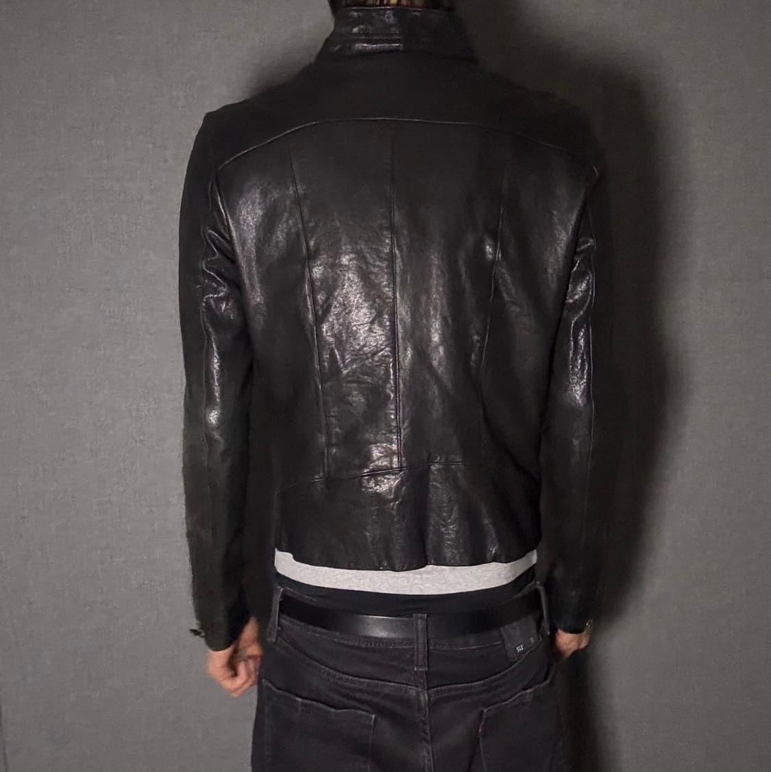 japan vintage ltaly leather jacket 상품이미지6