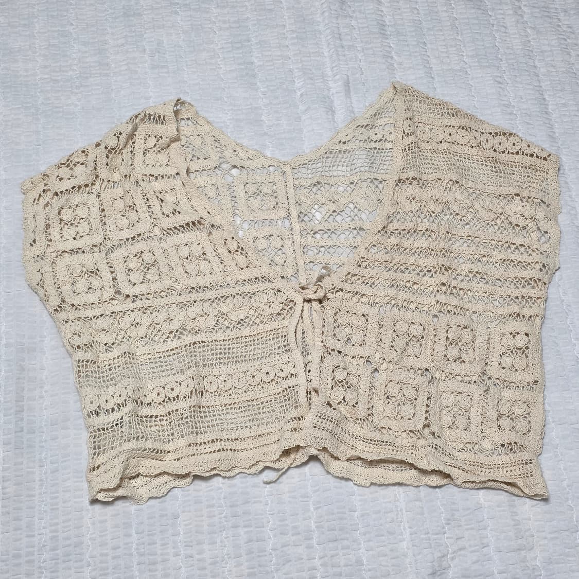 모리걸 아이보리 크로셰 뜨개니트 가디건 상품이미지3