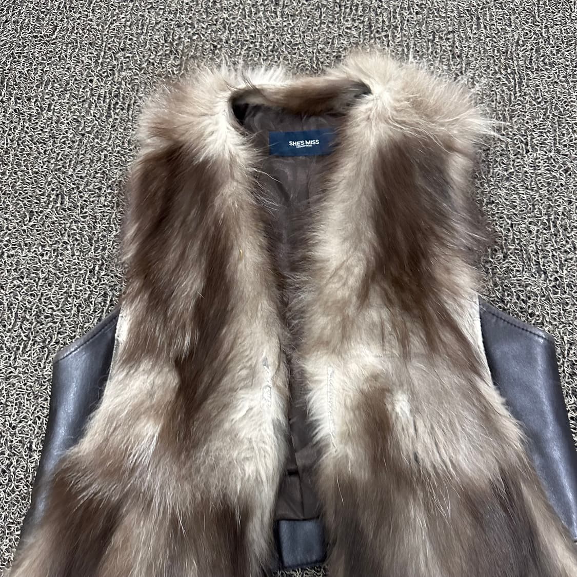 SHES MISS 쉬즈미스 폭스 퍼 양가죽 베스트 조끼 66사이즈 상품이미지2