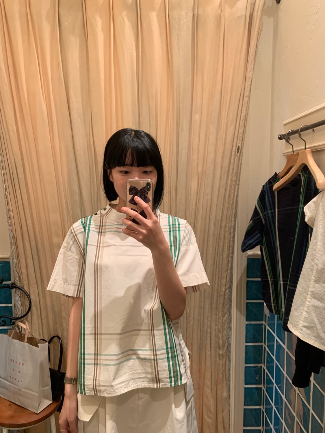 빔즈보이 체크 블라우스 상품이미지4