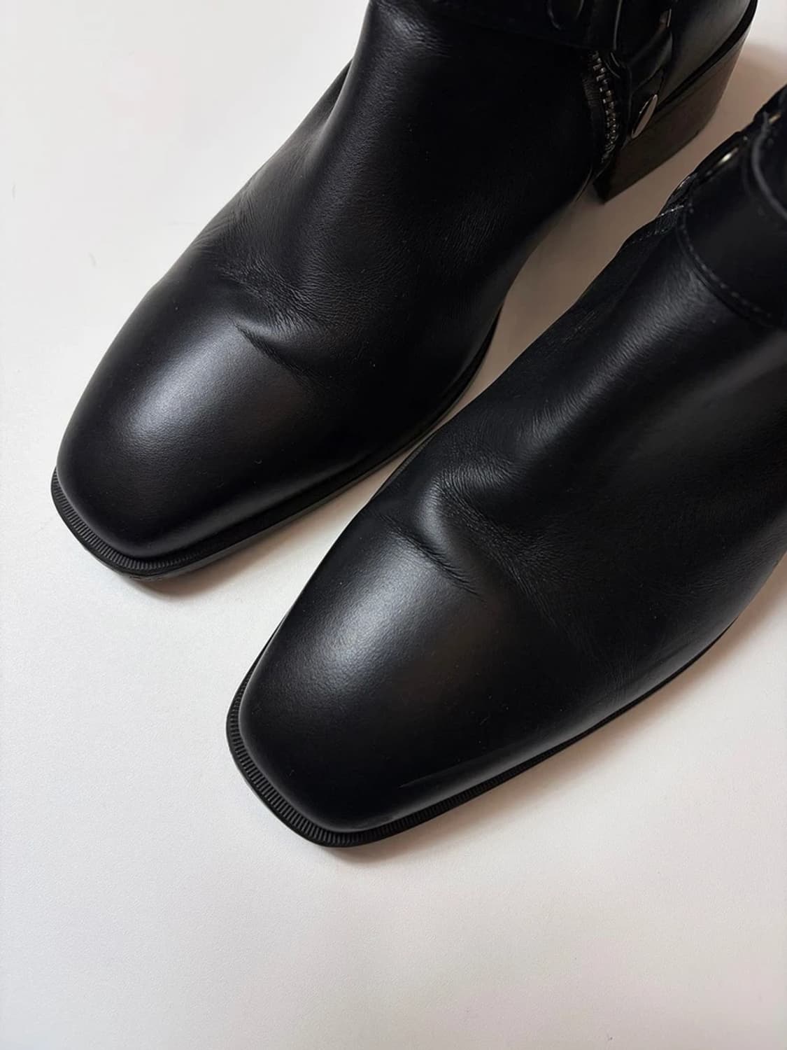 FIRENZE.A 슬림토 벨크로 소가죽 바이커 부츠 Q1505 상품이미지3