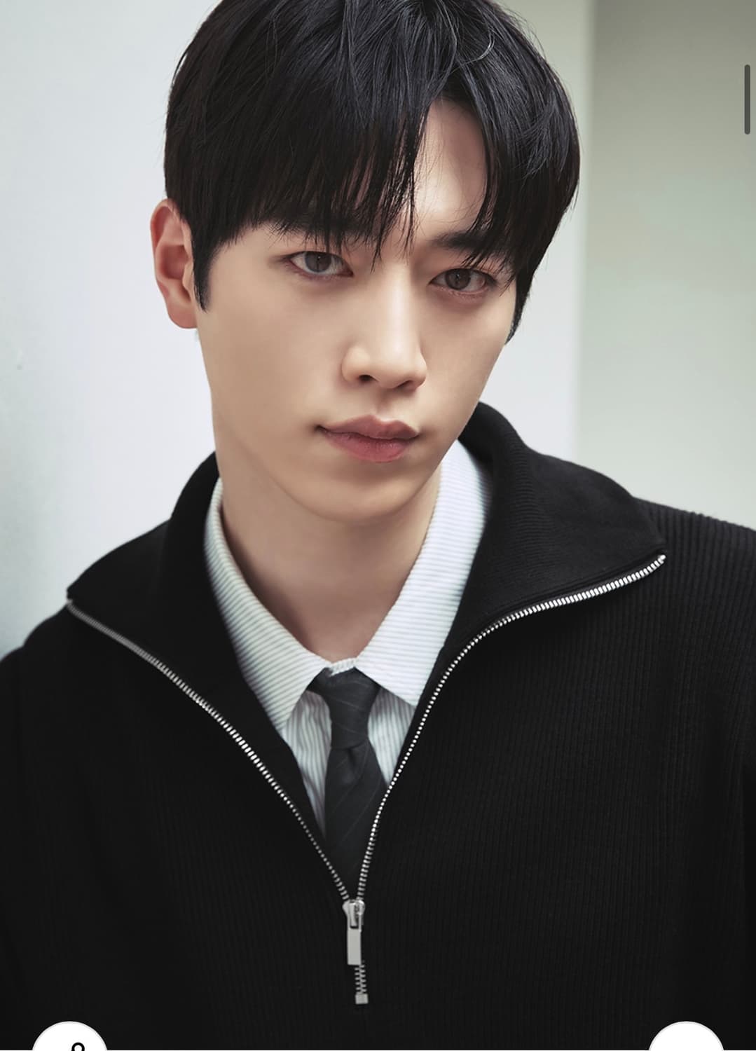 (새상품)(L) 드로우핏 오버사이즈 하프 집업 카라 울 니트 NAVY 상품이미지9