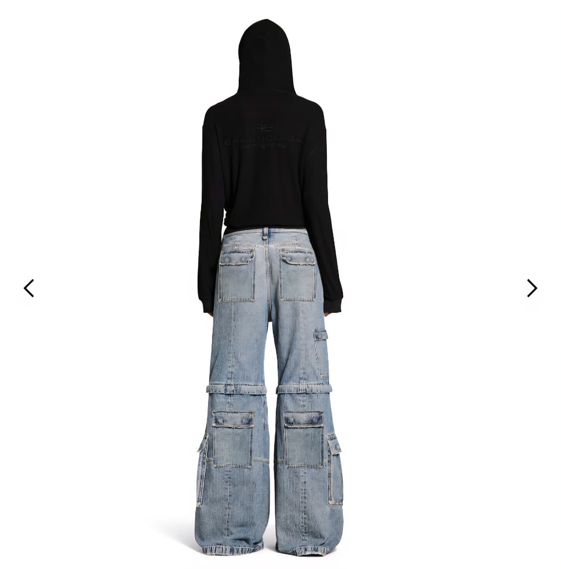 발렌시아가 플레어 카고 데님 팬츠 블루 상품이미지2