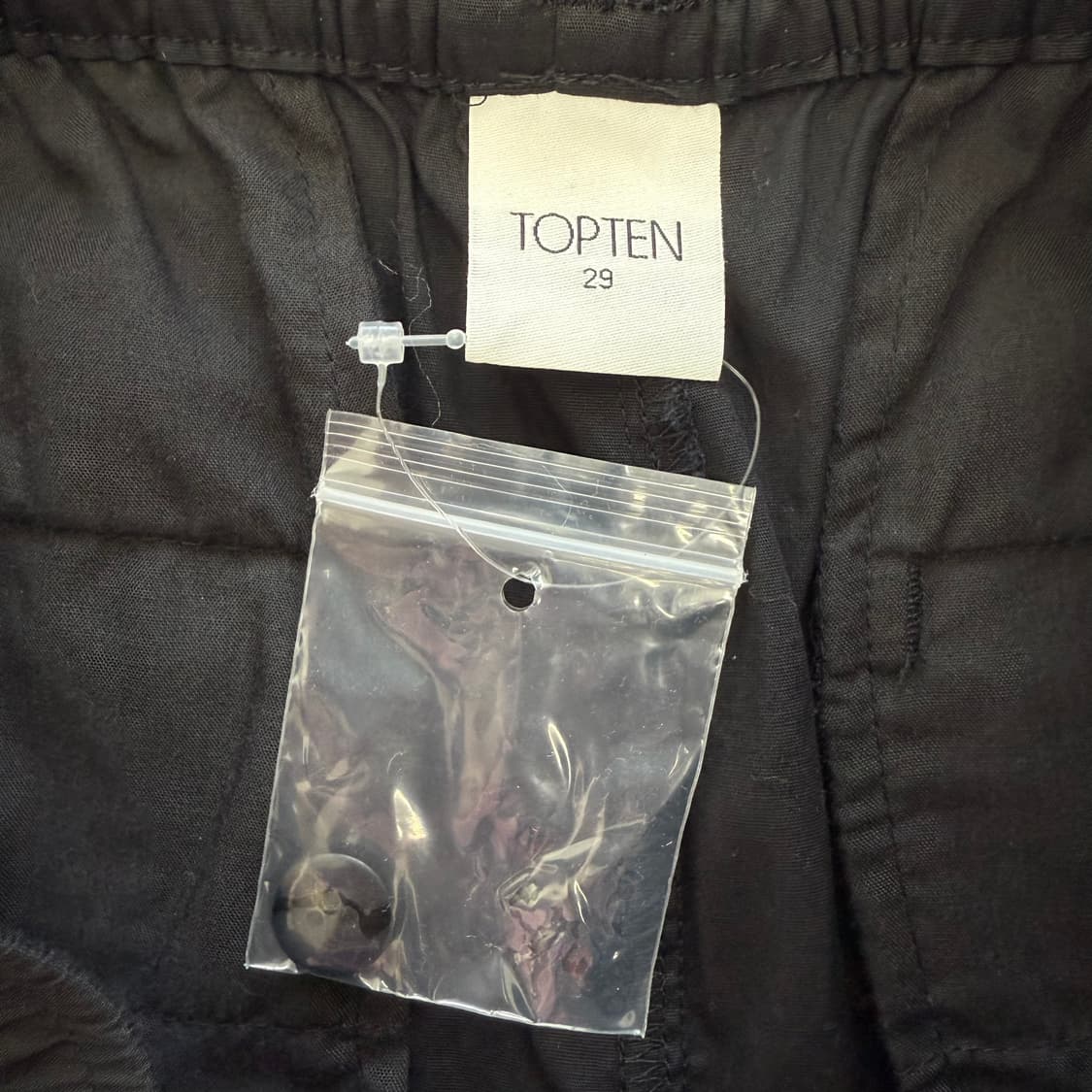 [29] 새상품 탑텐 밴딩 와이드 면바지 블랙 3721 상품이미지4