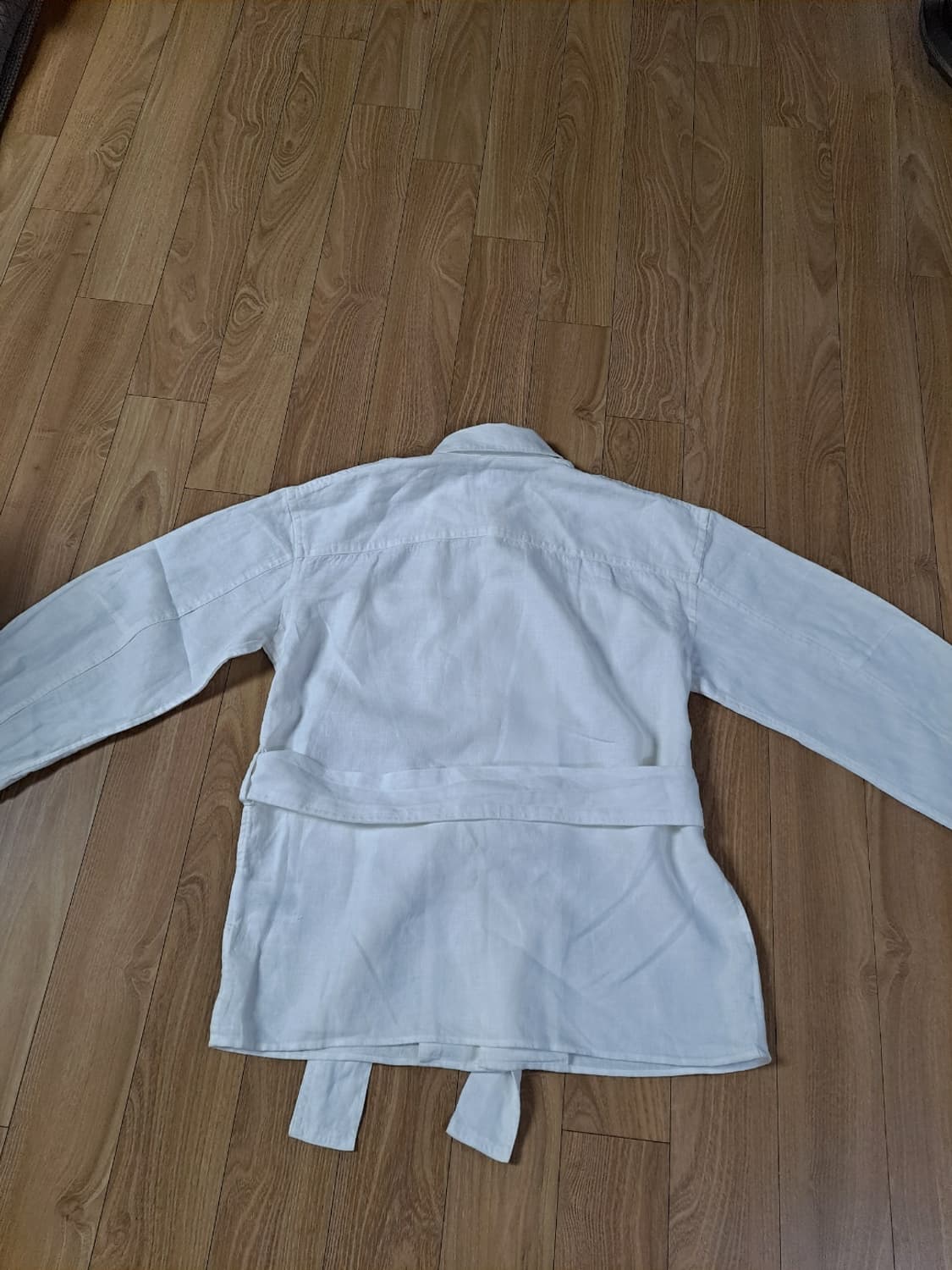 폴로 벨트 린넨 긴팔 셔츠 블라우스 4(44-55) 상품이미지3