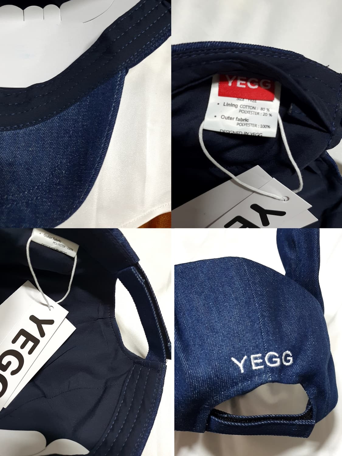 데님 블루  예그 트위스트 윙 캡 볼캡 모자  상품이미지8