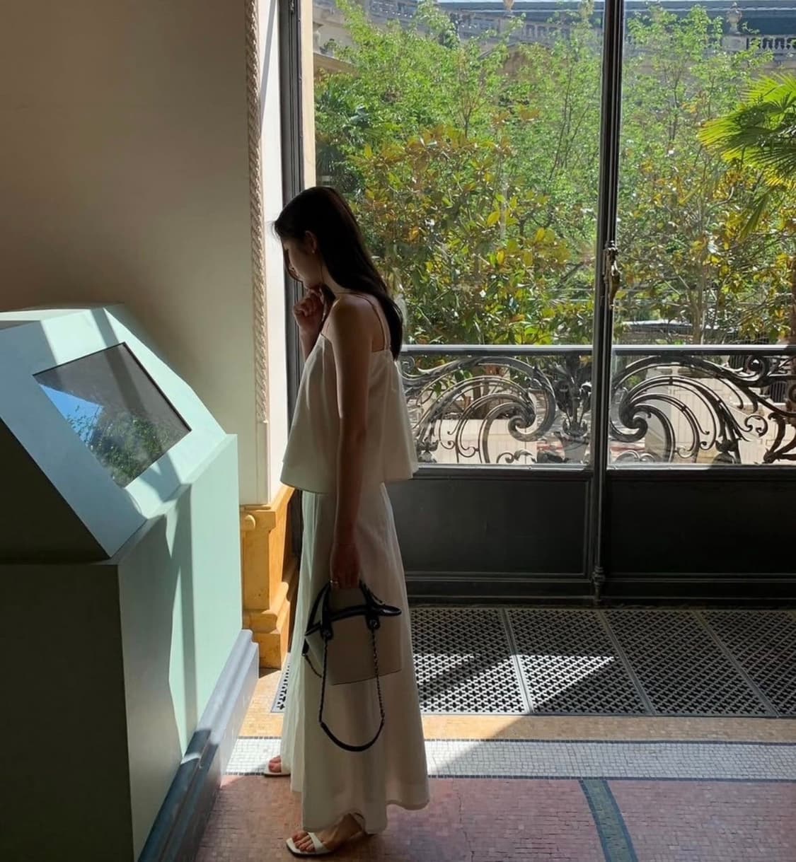 시에 sie 셀브릿지 스커트 아이보리, 네이비 상품이미지2