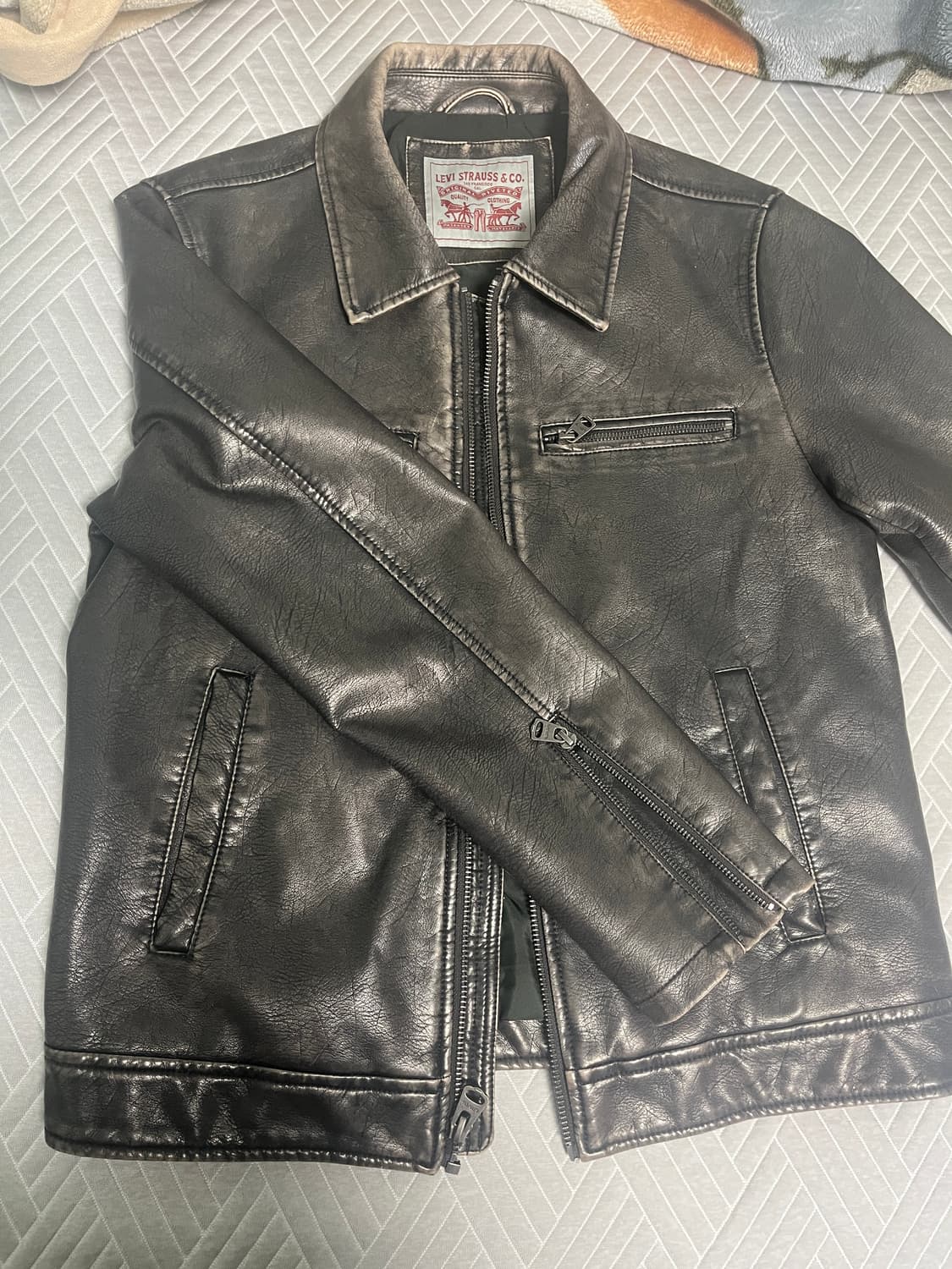 빈티지 리바이스 싱글 레더 자켓 상품이미지3