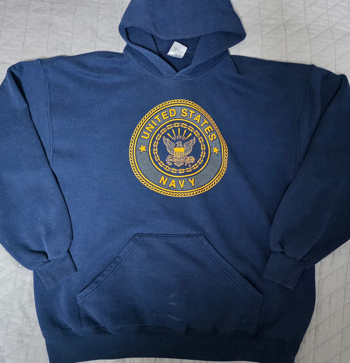 [XL] 90s USA 네이비 USN NAVY 빈티지 후드티 블리칭 상품이미지1