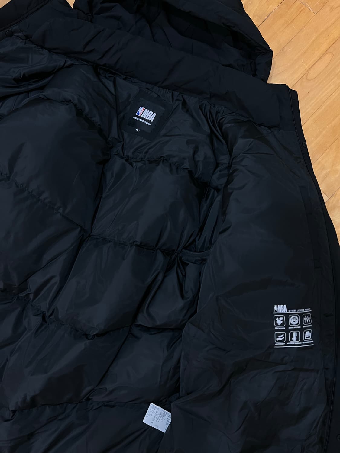 NBA 덕다운 롱 패딩 블랙 XL 상품이미지6