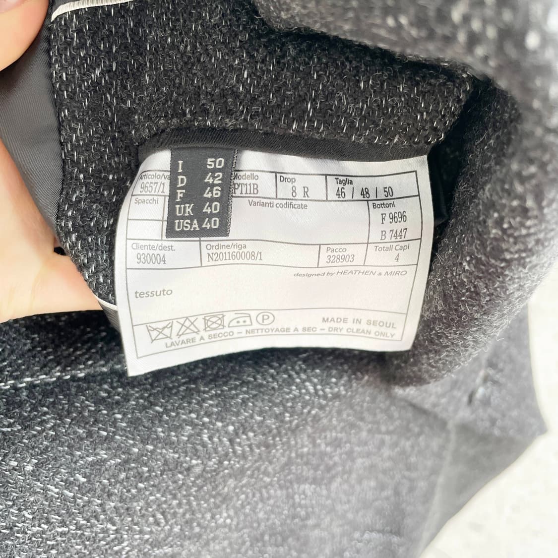 F2 해든 HEATHEN 모직 자켓 L사이즈 상품이미지5