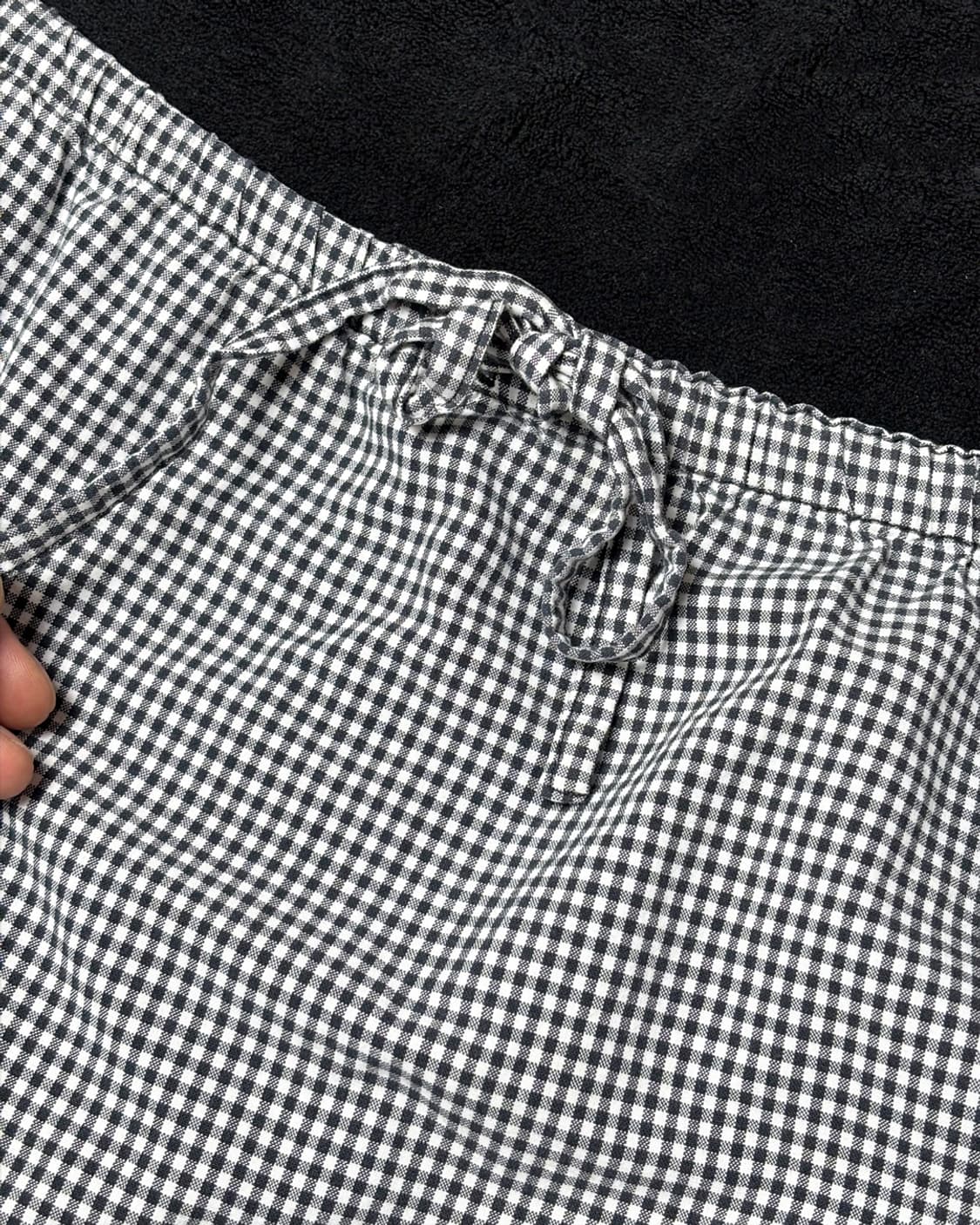 일본빈티지 스몰 체크 롱스커트 상품이미지3