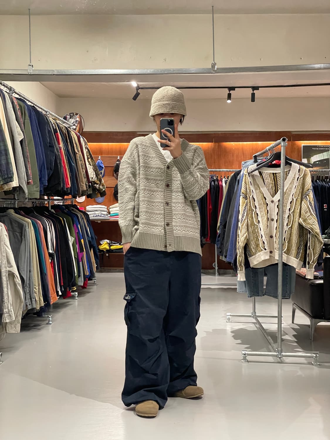 빈티지 V넥 가디건   상품이미지5