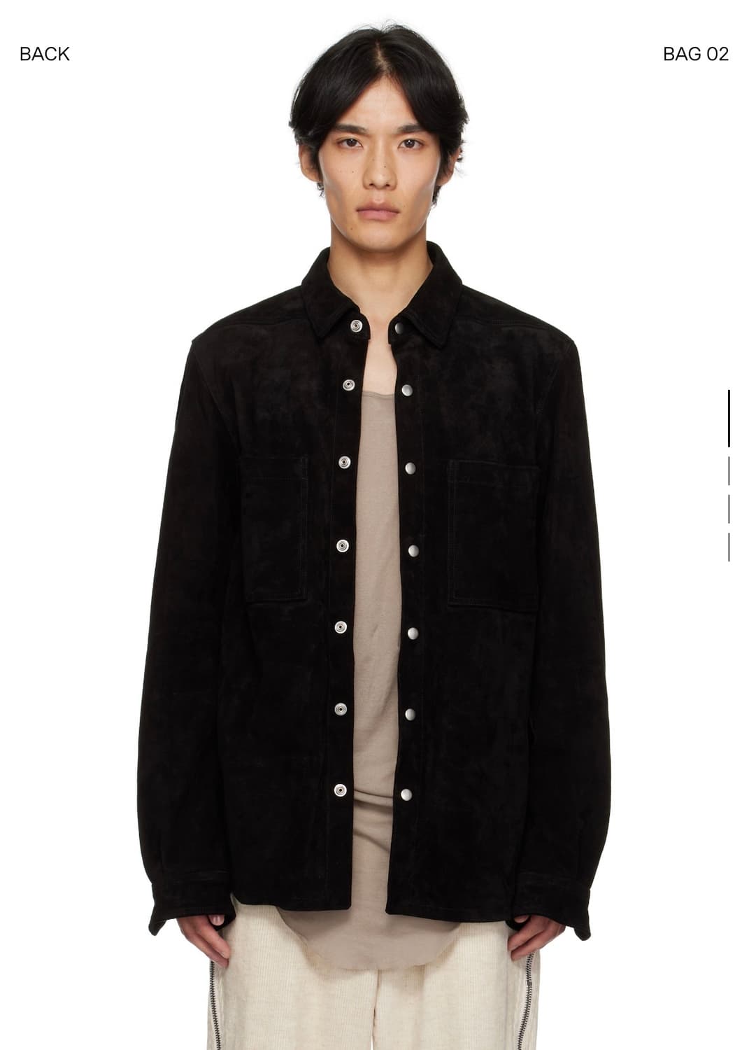 Rick Owens Suede Outershirt Black 50 상품이미지1